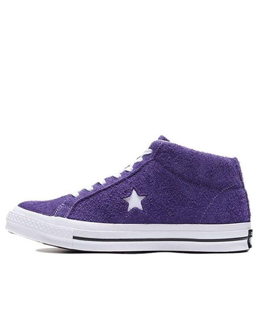 Converse Purple One Star Mid Fuzz' for men