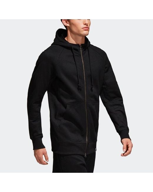 Adidas Black Originals Hooded Zipper Sports Jacket for men