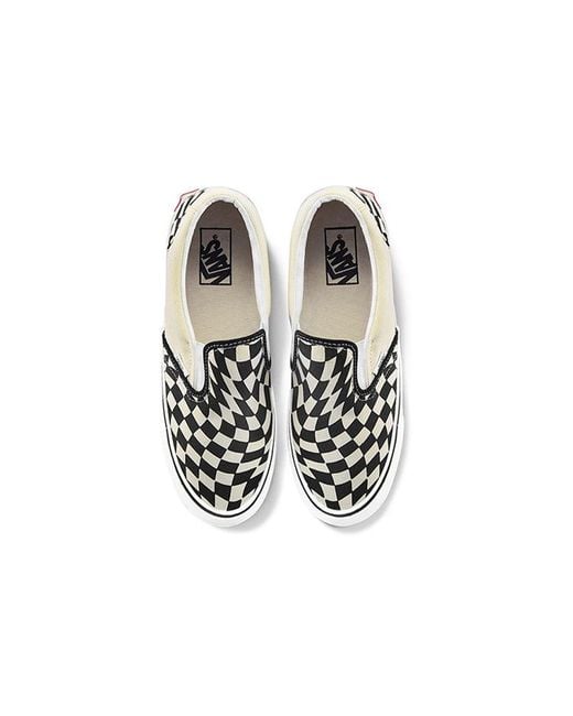 Vans White Classic Slip-On Twist 'Warp Checker' for men