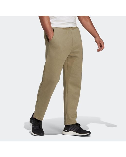 Adidas Green Fl Pt Solid Color Drawstring Sports Pants/Trousers/Joggers for men