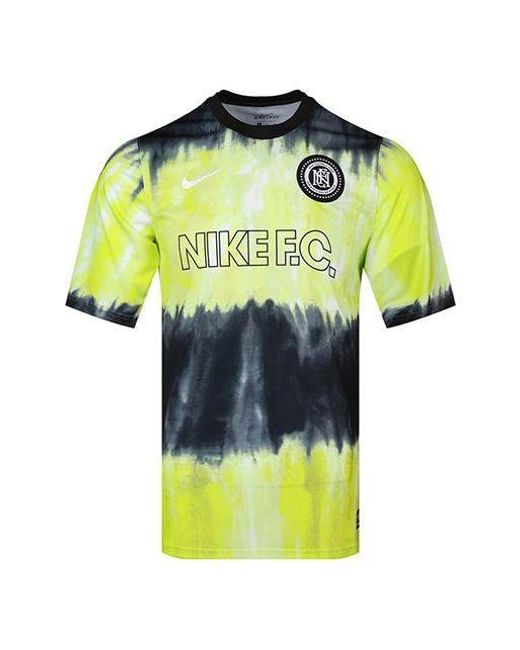 Nike Yellow Training Sports Jersey Round Neck Loose Short Sleeve for men