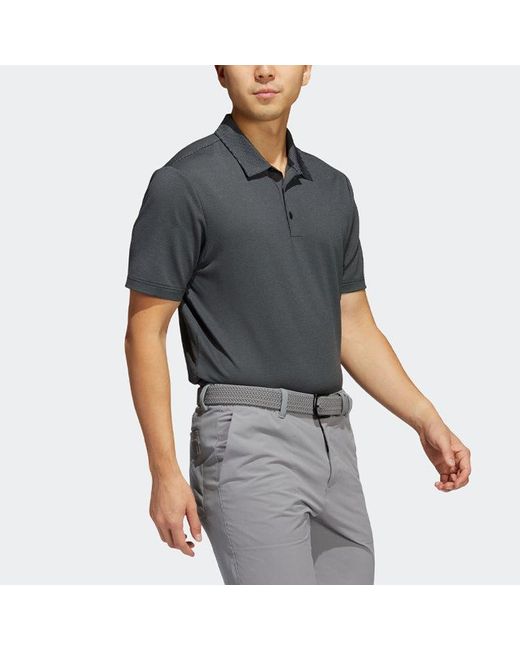 Adidas Black Ottoman Stripe Golf Polo Shirt for men