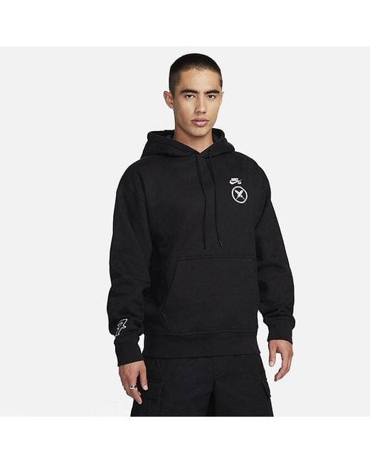 Nike Black Sb X Yuto Graphic Fleece Pullover Hoodie for men