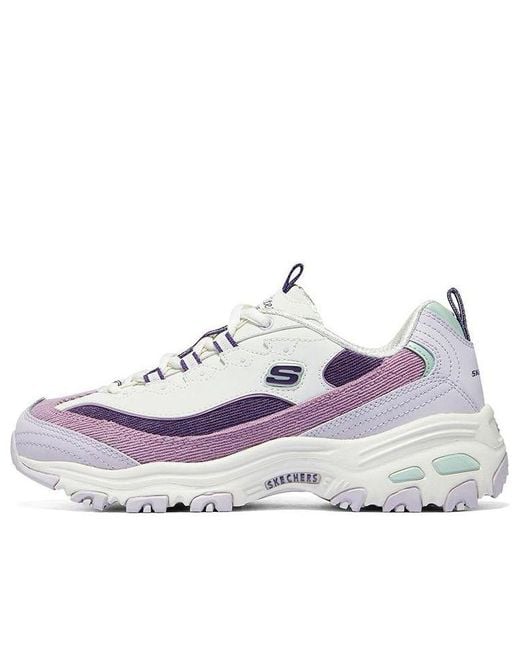 Skechers White (Wmns) D'Lites 1.0 Shoes Lilac'