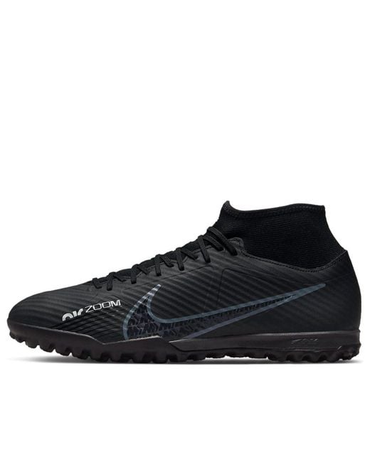 Nike Black Mercurial Superfly 9 Academy Turf High-top Football Shoes for men