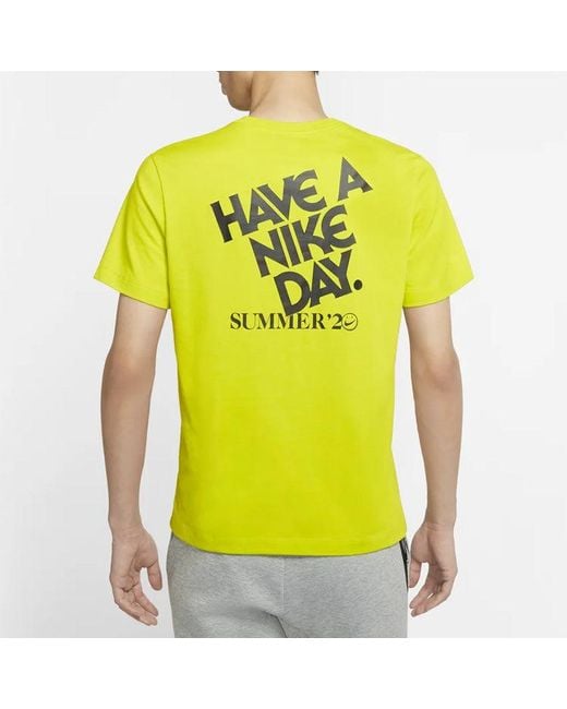 Nike Yellow Have A Day Summer2 Smiling Face Short Sleeve for men