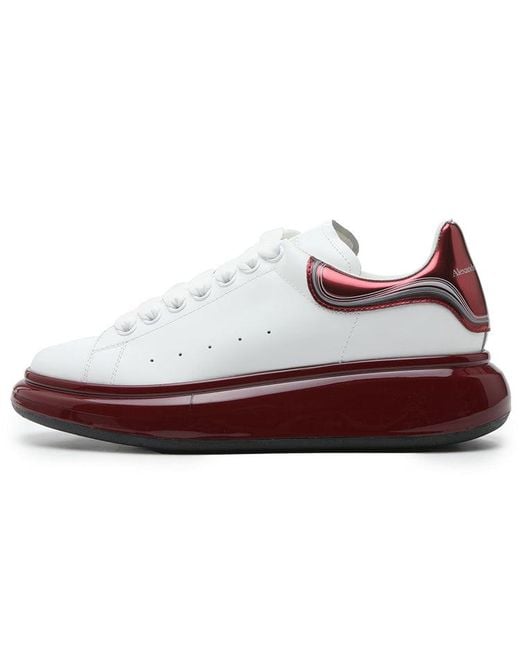 McQueen White Oversized Sneaker Burgundy Metallic' for men