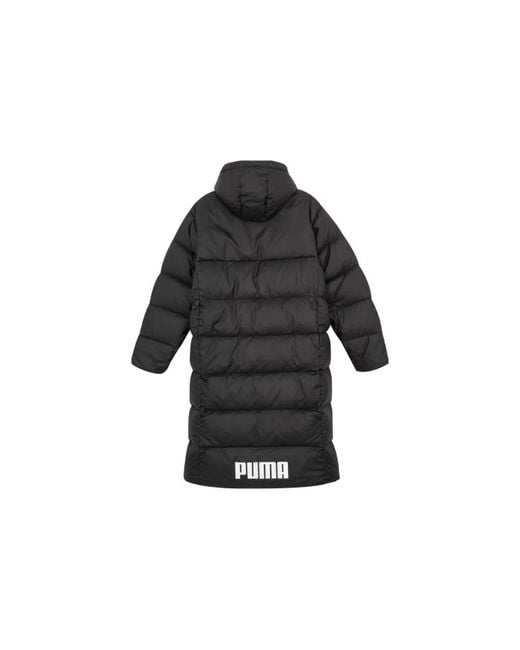 PUMA Black Long Oversized Down Coat for men