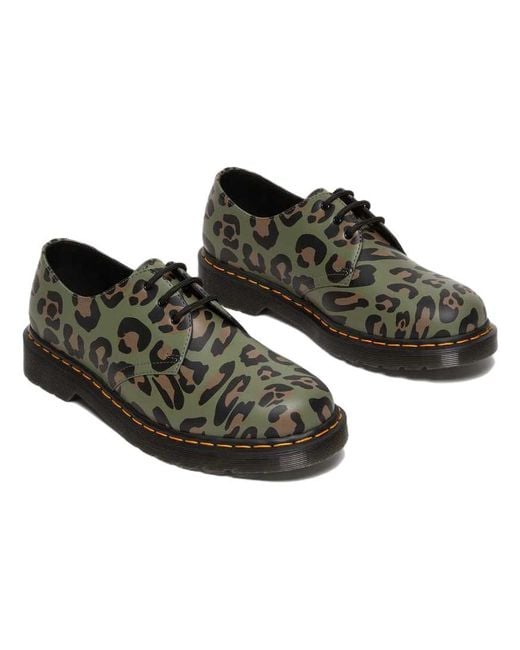 Dr. Martens Brown 1461 Distorted Leopard Print Oxford Shoes 'Khaki'