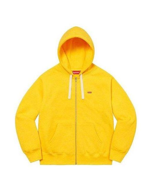 Supreme Yellow Small Box Drawcord Zip Up Hooded Sweatshirt for men