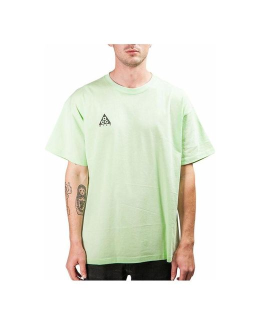Nike Green Acg Logo Short Sleeve for men
