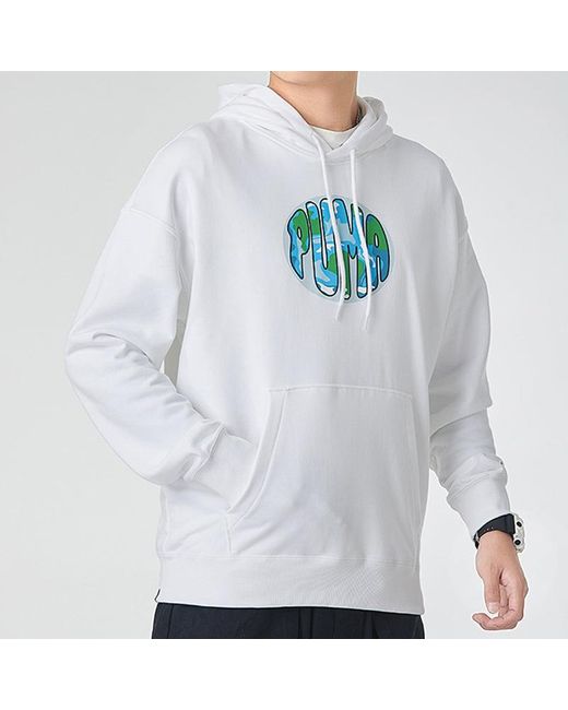 PUMA White Downtown Printing Pullover Casual for men