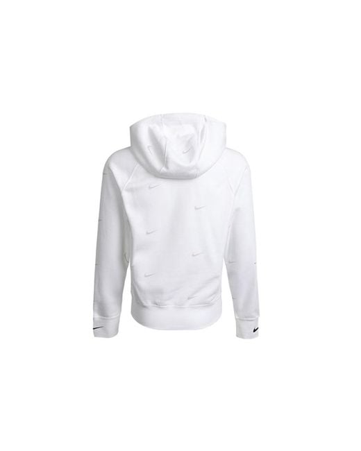 Nike White Athleisure Casual Sports Hooded Fleece Lined for men