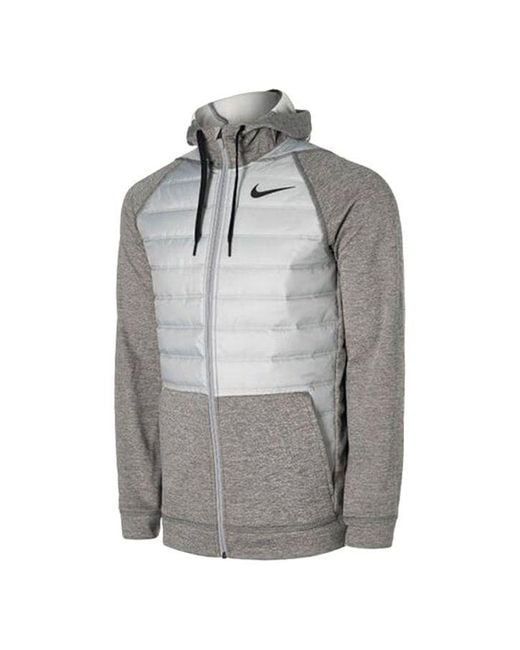 Nike Gray Stay Warm Sports Training Hooded Padded Jacket for men