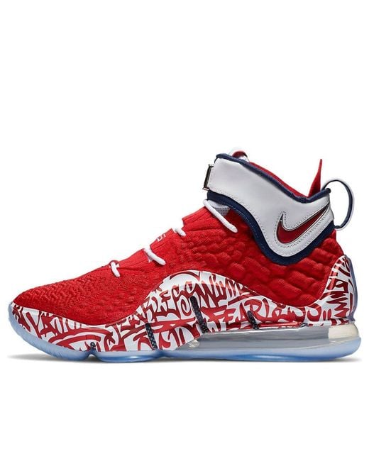 Nike Red Lebron 17 'Lebron 4 Graffiti' for men
