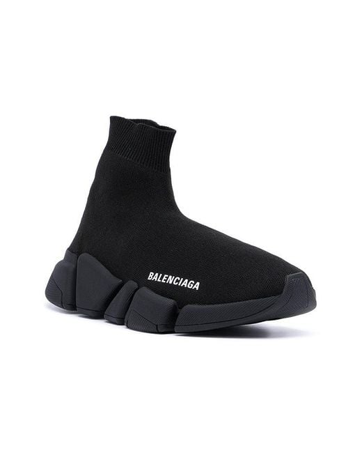 Balenciaga Black (Wmns) Speed 2.0 Sneakers Shiny Knit With Sole Unit'
