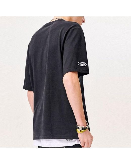 Fila Black Multiple Pockets Round Neck Pullover Short Sleeve for men