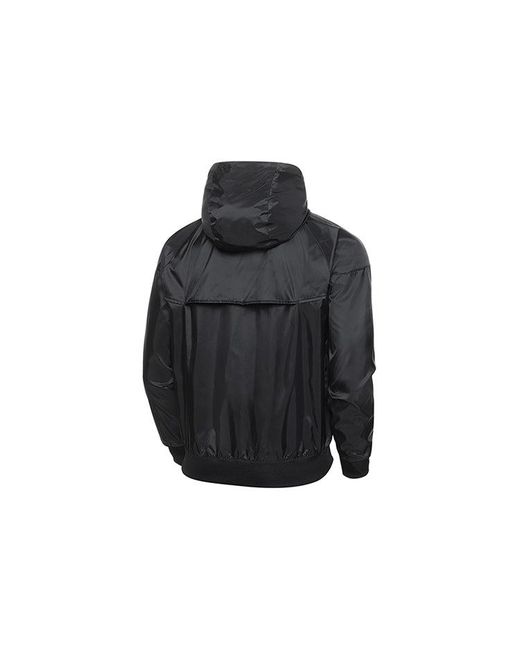 Nike Black Sports Zipper Hooded Windproof Jacket for men