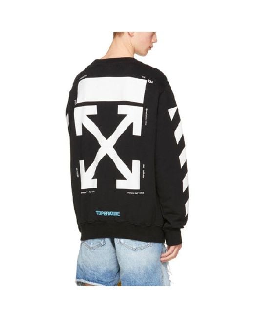 Off-White c/o Virgil Abloh Black Monalisa Diagonals Print Sweatshirt for men