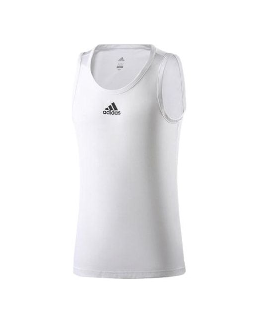 Adidas White Printing Logo Basketball Sports Vest for men
