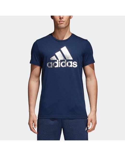 Adidas Blue Sports Short Sleeve T-Shirt for men