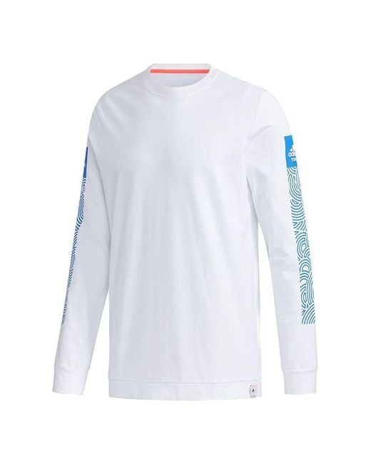 Adidas White X Takahashi Riko Crossover Ls Tee M Hiroko Geometry Printing Loose Sports Long Sleeves for men