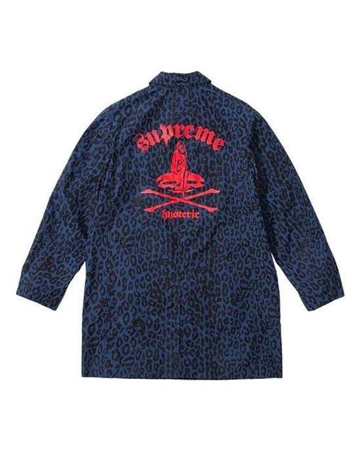 Supreme X Hysteric Glamour Leopard Trench in Blue for Men | Lyst UK
