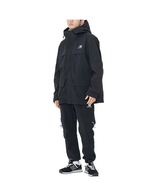 New Balance Blue Hooded Mid Down Jacket for men