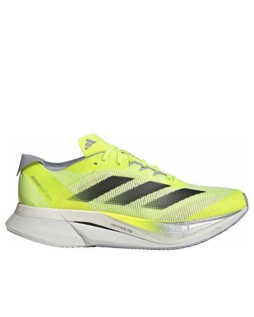 Adidas Yellow Adizero Boston 12 'Lucid Lemon Core Metallic' for men