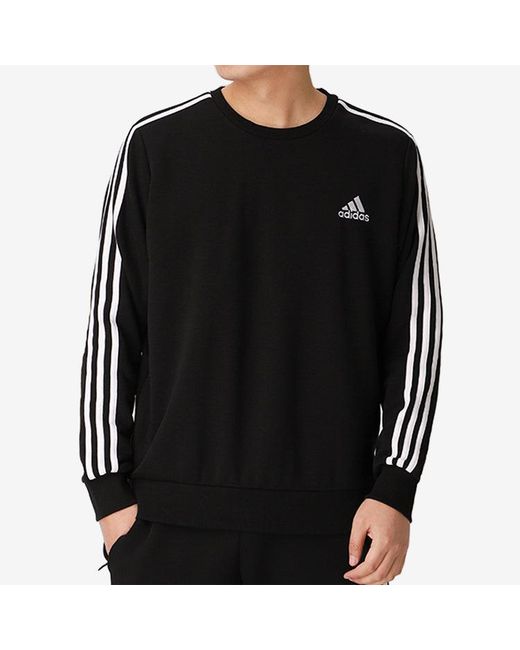 Adidas Black Sports Round Neck Loose Long Sleeves Pullover for men