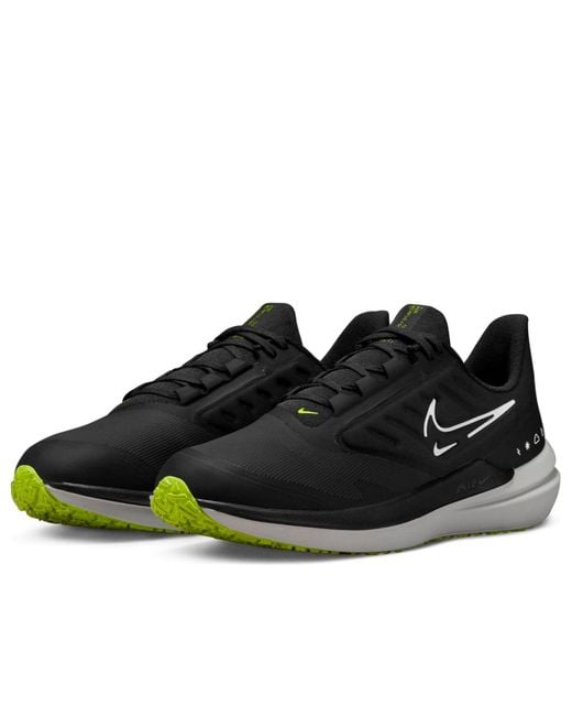 Nike Black Winflo 9 Shield Weatherised Road Running Shoes for men