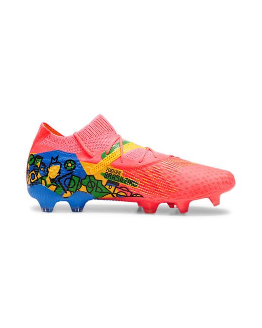 PUMA Red S Future 7 Ultimate Firm Ground Football Boots Orange/blue/green 6 for men