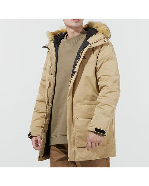 Adidas Natural Down Parka Mid-Length Stay Warm Hooded Down Jacket for men