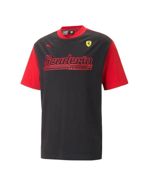 PUMA Red Scuderia Ferrari Statement Tee for men