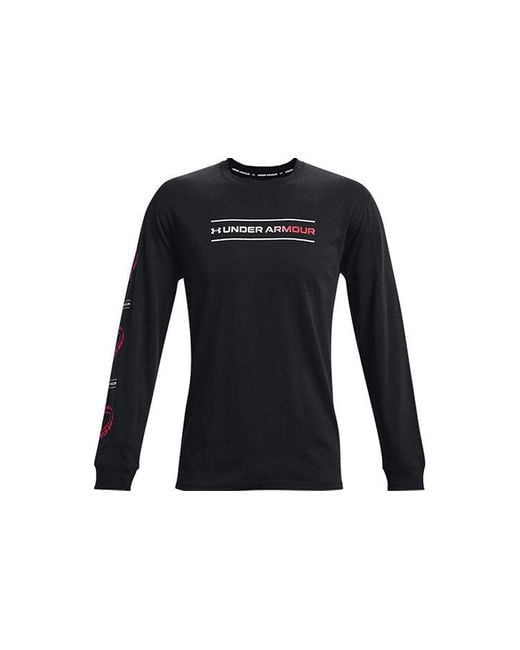 Under Armour Blue Branded Spiral Heavyweight Long Sleeve T-Shirt for men