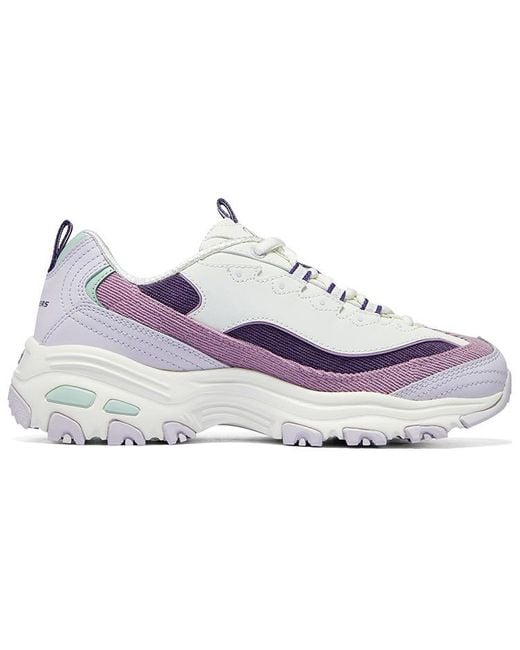 Skechers White (Wmns) D'Lites 1.0 Shoes Lilac'