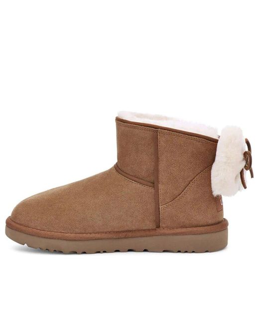 UGG Classic Mini Bow in Brown | Lyst
