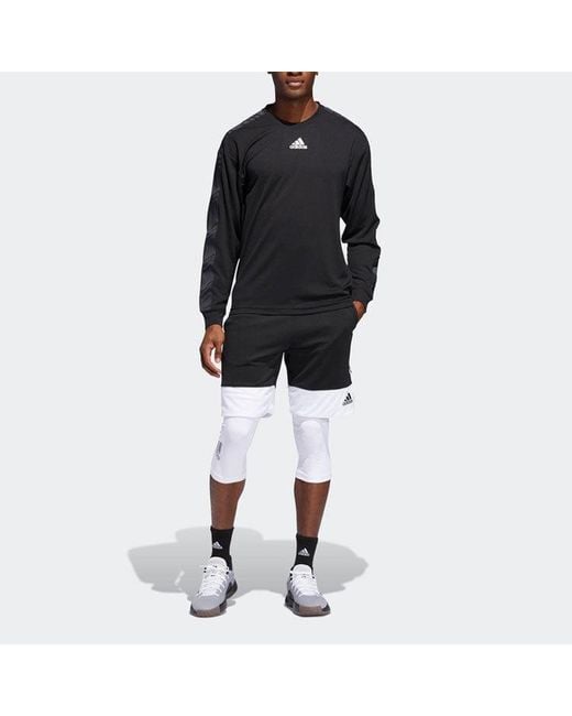 Adidas Blue Printing Logo Round Neck Long Sleeves for men