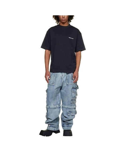 Balenciaga Blue Bb Corporate T-Shirt Medium Fit for men