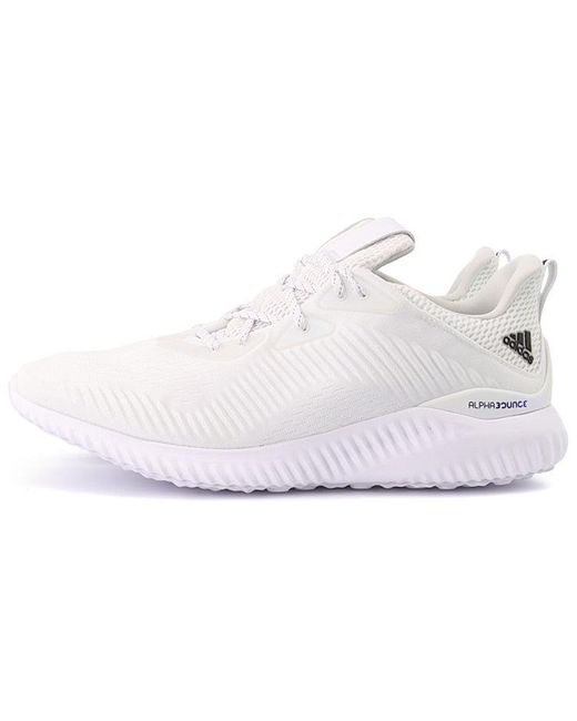 Adidas White Alphabounce 1 for men