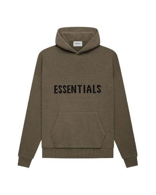 Fear Of God Green Fw21 Knit Pullover Logo Hoodie 'Harvest' for men