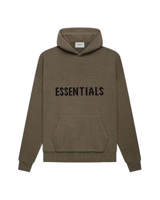 Fear Of God Green Fw21 Knit Pullover Logo Hoodie for men