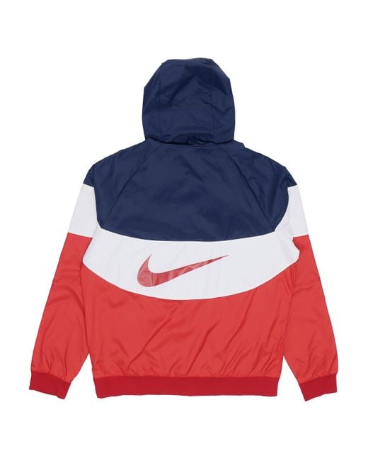Nike Red Sportswear Windrunner Casual Hooded Track Jacket for men