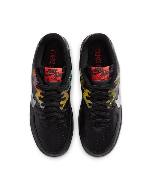 Nike Black Air Force 1 React Iridescent' for men