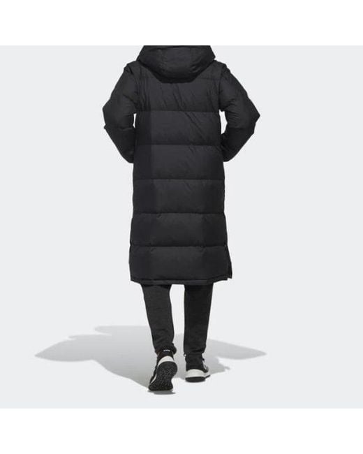 Adidas Black Long Parka Mid-Length Outdoor Thicken Hooded Down Jacket for men