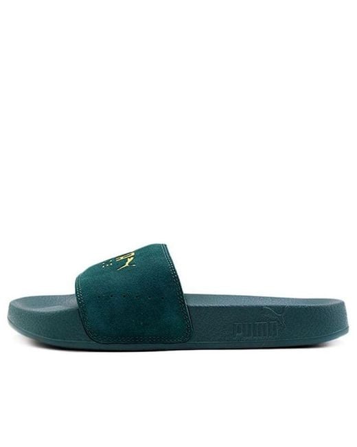 PUMA Green Leadcat Suede Slippers for men