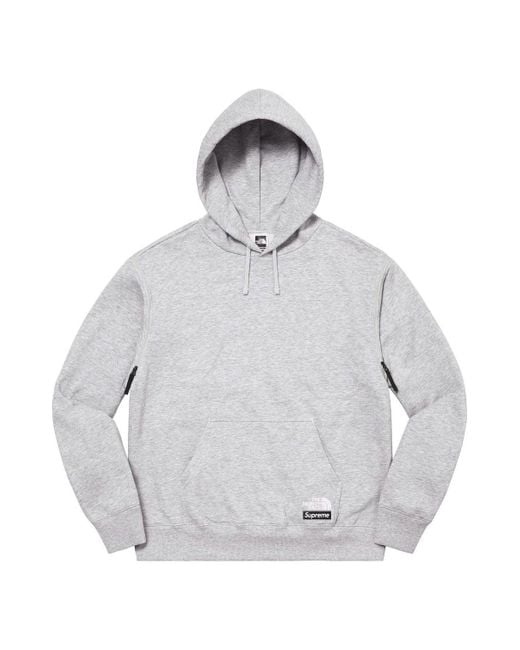 Supreme Gray X The North Face Convertible Hooded Sweatshirt for men