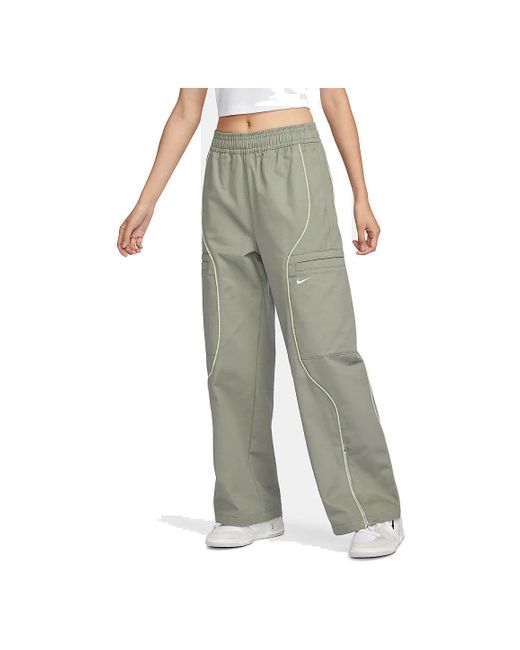 Nike Green (Wmns) Sportswear High Waist Woven Trousers 'Light'