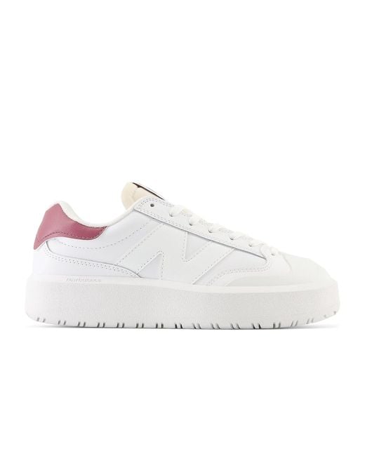 New Balance White Ct302 Washed Burgundy' for men
