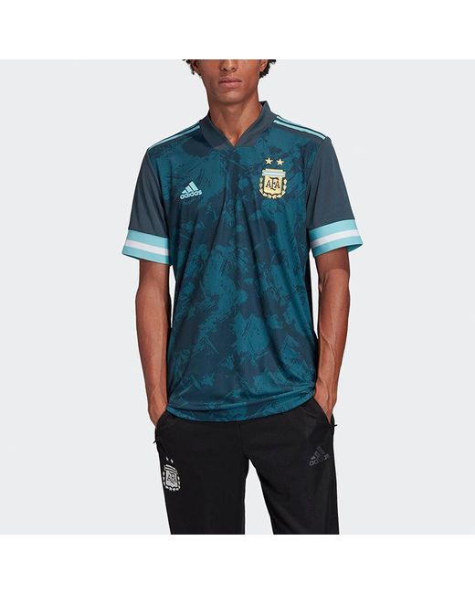 Adidas Blue Au Player Edition Argentina Away Breathable Short Sleeve Soccer/Football Jersey for men